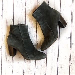 COCLICO Gray Block Heel Suede Booties - 38